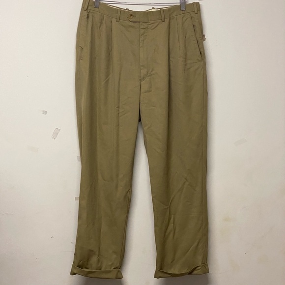Britches for Nordstrom Winston Khaki 100% Wool Trouser Pants Cuffed Hem 36R - Picture 1 of 3